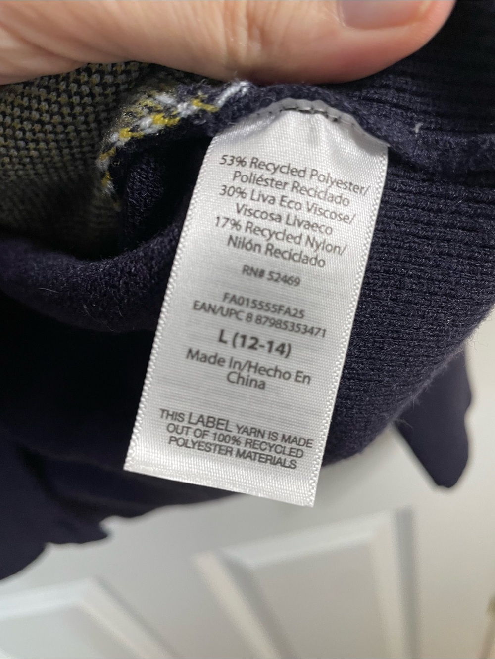 Free Assembly Navy Floral Button Cardigan Sweater Large Daisy Knit - Picture 7 of 8